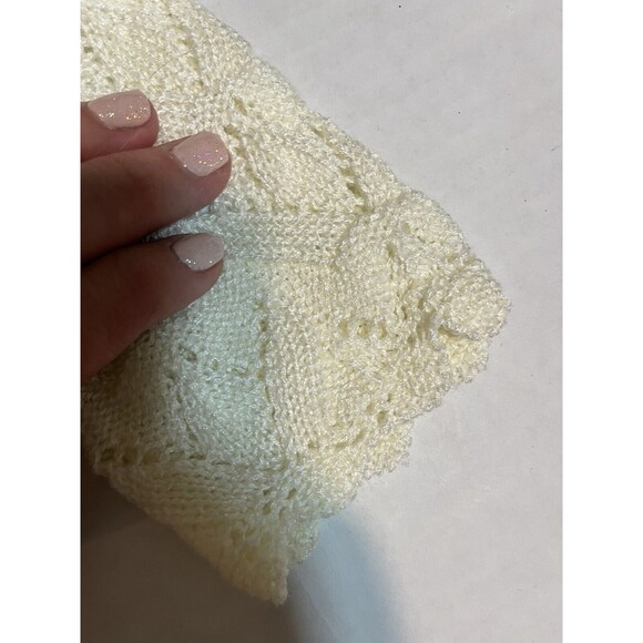 Vintage Billie Jo Women’s Sweater Lacy Knit Lightweight Ivory Medium - Picture 7 of 11